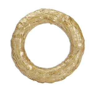 Straw Wreath- Clear Wrapped - 8"- Case of 15
