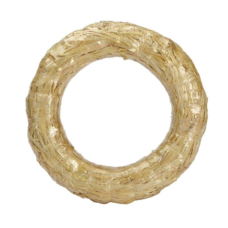 Straw Wreath- Clear Wrapped -12"- Case of 15