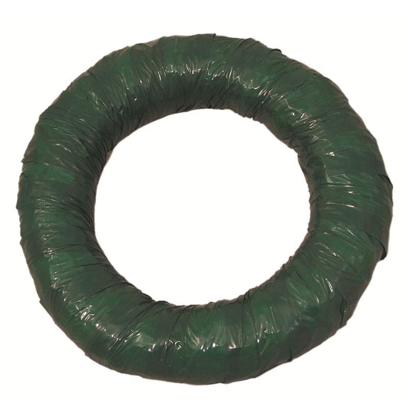Straw Wreath- Green Wrapped -16"- Case of 15